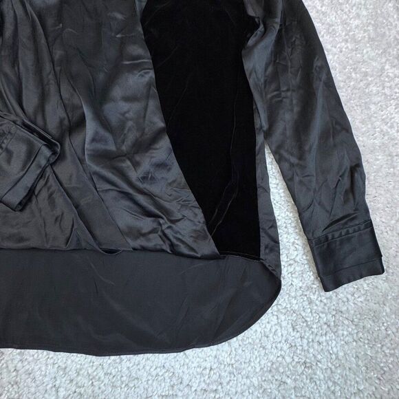 Rag & Bone Victor Black Silk Velvet Blouse - Picture 7 of 13
